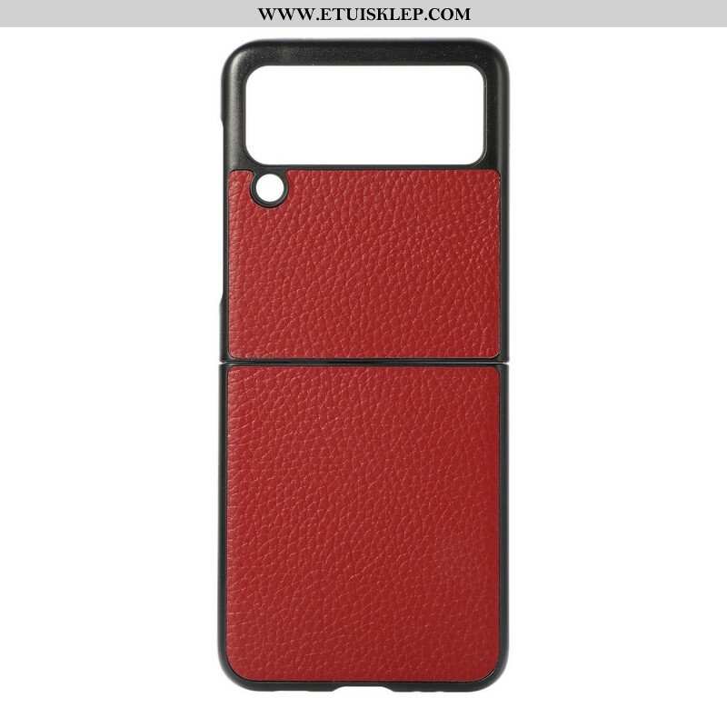 Etui do Samsung Galaxy Z Flip 3 5G Etui Folio Oryginalna Skóra W Kolorze Liczi